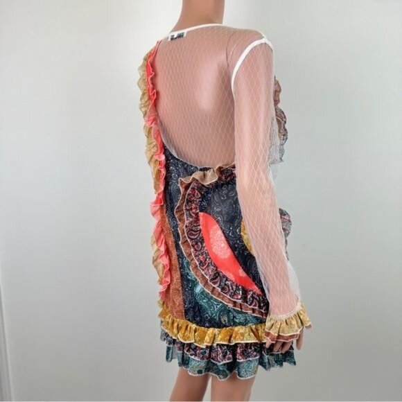 NWOT La Pateau Long Sleeve Ruffle and Lace Dress Size Small Multi Color - Picture 5 of 12